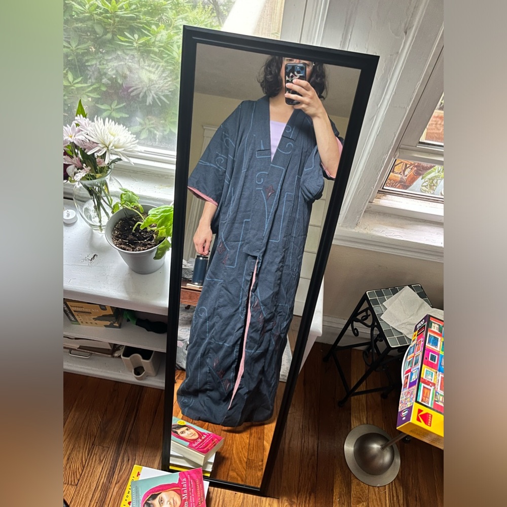 vintage navy blue kimono